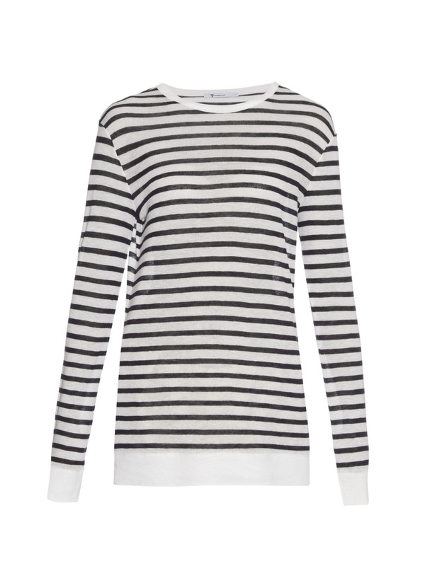 T By Alexander Wang Stripe Linen Long Sleeve Top T By Alexander Wang Stripe Linen Long Sleeve Top