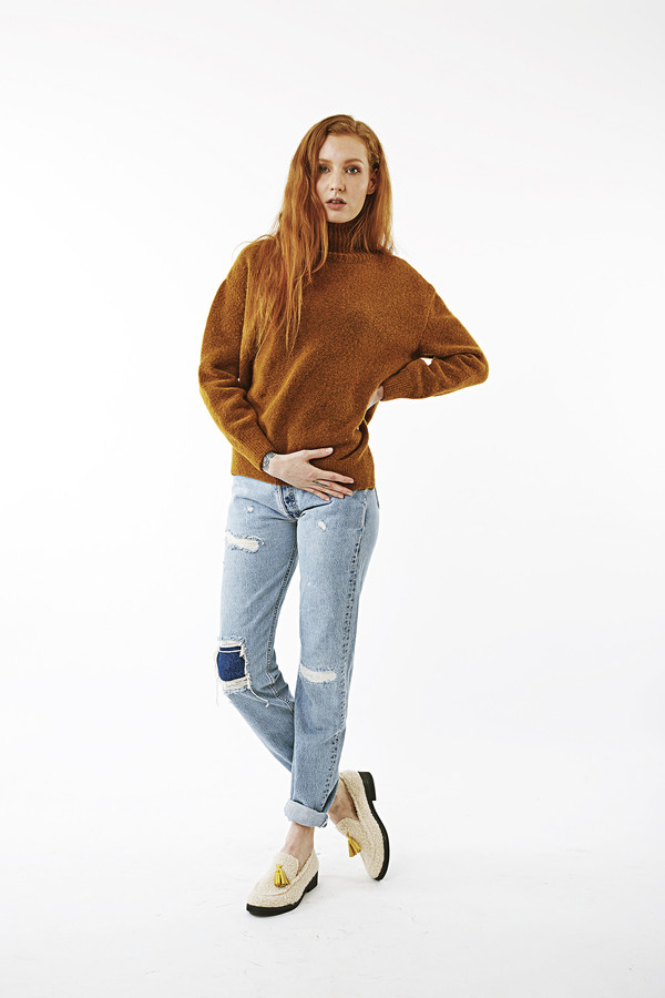 Nanushka Motta High Neck Buclé Sweater Nanushka Motta High Neck Buclé Sweater