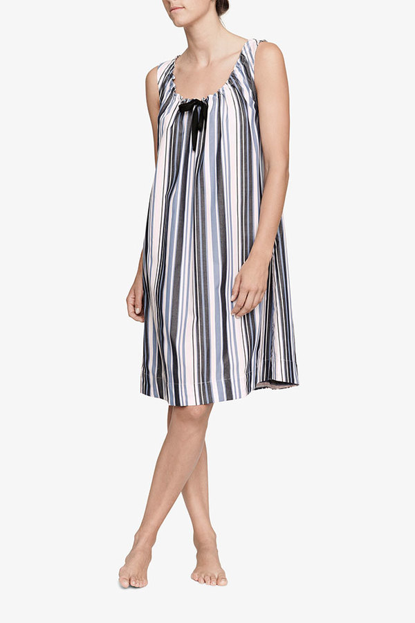 The Sleep Shirt Sleeveless Nightie Blue and Pink Stripe The Sleep Shirt Sleeveless Nightie Blue and Pink Stripe