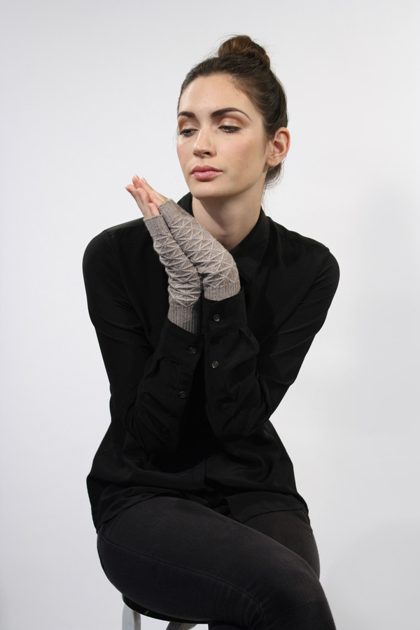 Micaela Greg Cream Fragment Fingerless Gloves Micaela Greg Cream Fragment Fingerless Gloves