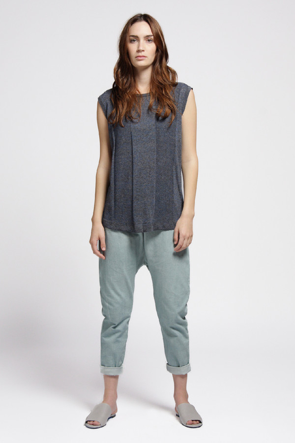 Micaela Greg Navy Ladder Tee Micaela Greg Navy Ladder Tee