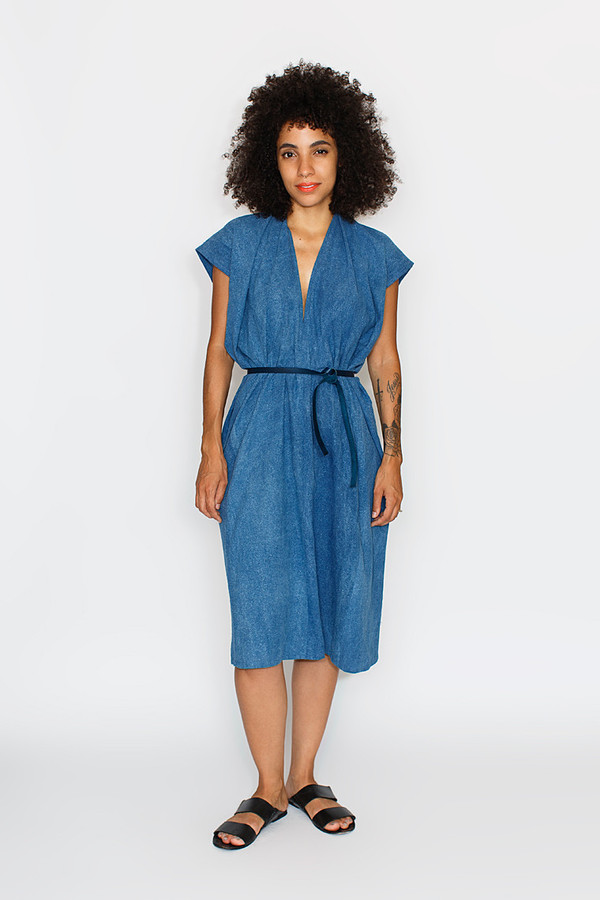 Black Friday Indigo Tempest Dress, Silk Noil Black Friday Indigo Tempest Dress, Silk Noil