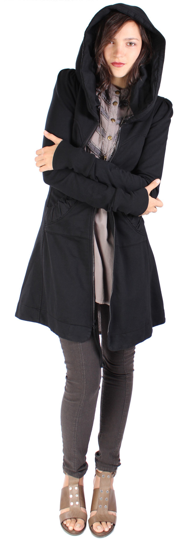 Prairie Underground Long Cloak Hoodie in Black Prairie Underground Long Cloak Hoodie in Black