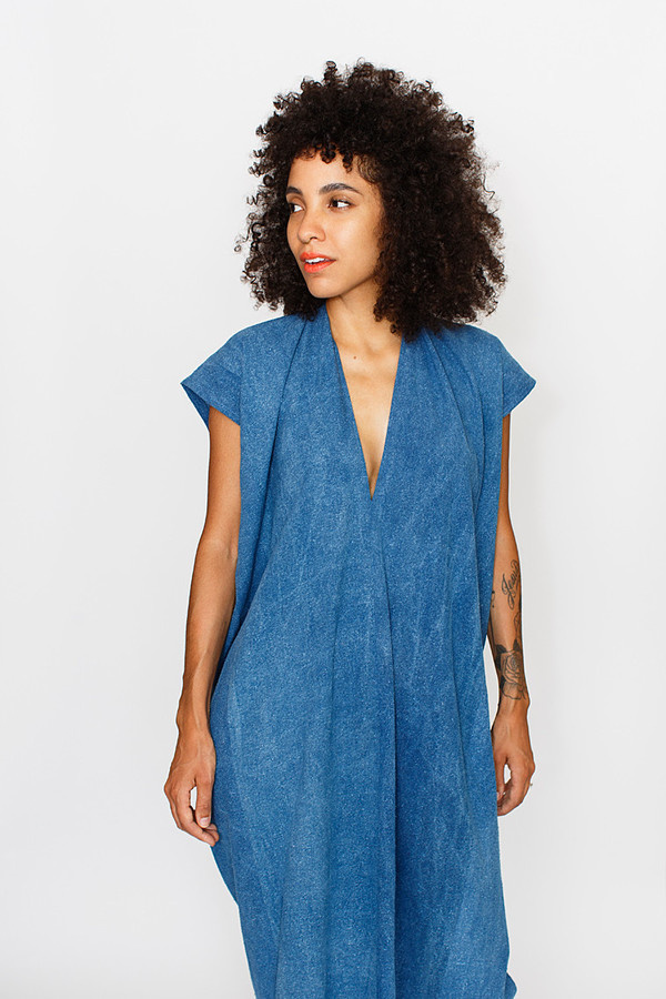 Miranda Bennett Indigo Tempest Dress - Silk Noil Miranda Bennett Indigo Tempest Dress - Silk Noil