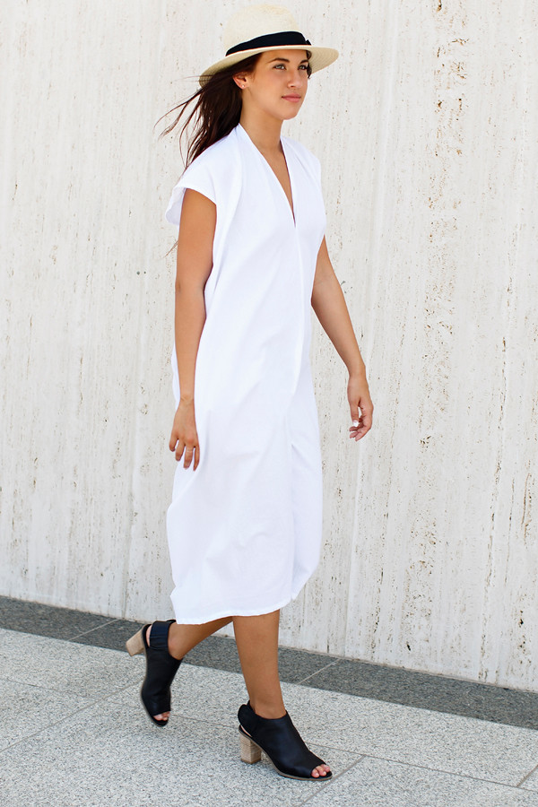 Miranda Bennett White Everyday Dress, Oversized Cotton Miranda Bennett White Everyday Dress, Oversized Cotton