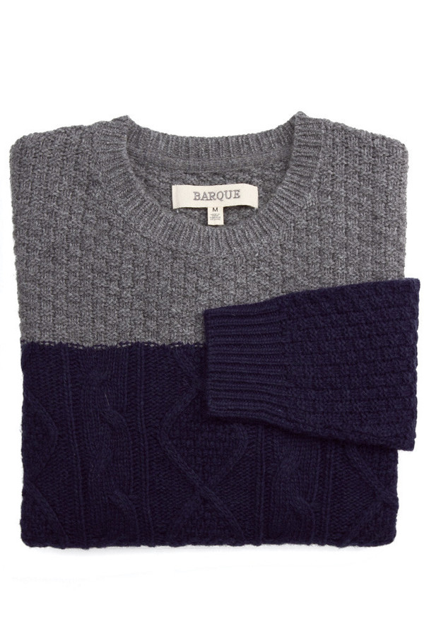 Men's Barque Color Block Cable Sweater Men's Barque Color Block Cable Sweater