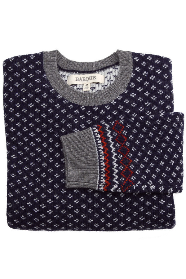 Men's Barque Navy Snowflake Sweater Men's Barque Navy Snowflake Sweater