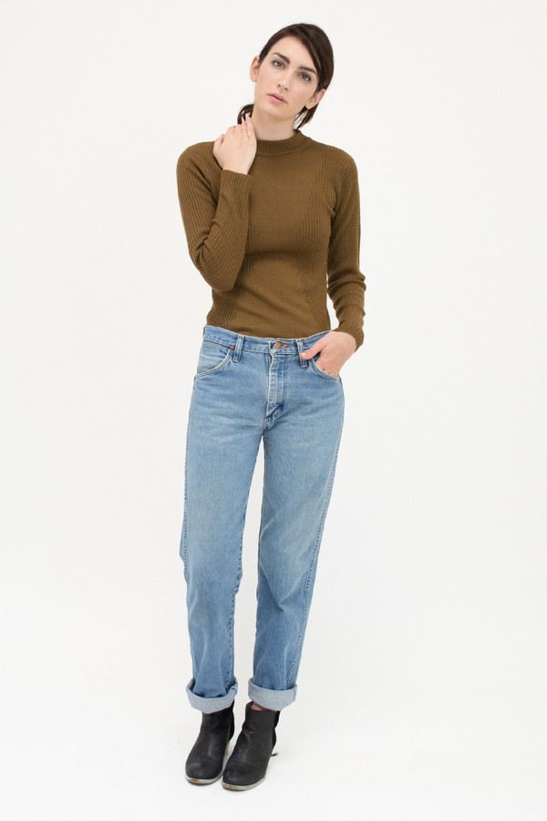 Micaela Greg Burnt Sienna Rib Turtleneck Micaela Greg Burnt Sienna Rib Turtleneck