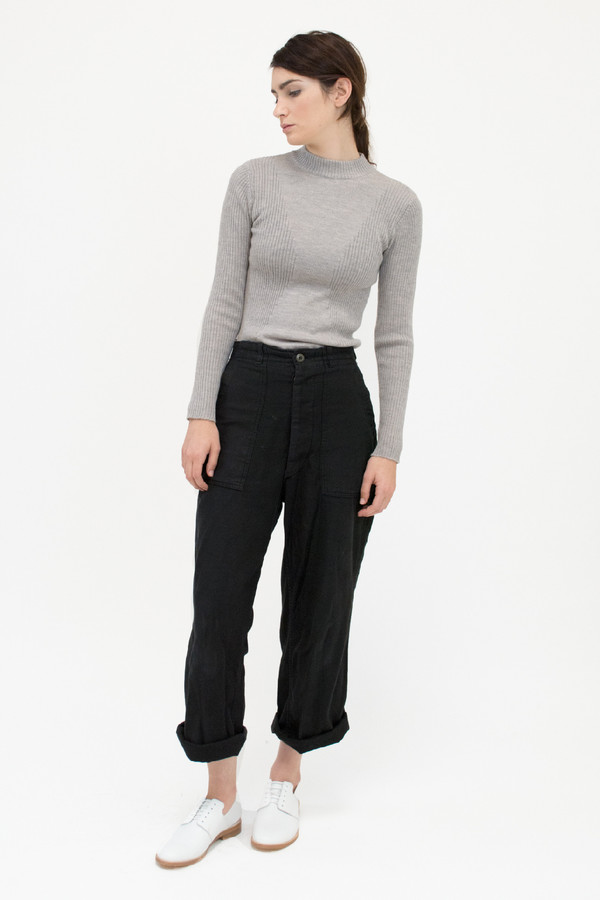 Micaela Greg Dove Grey Rib Turtleneck Micaela Greg Dove Grey Rib Turtleneck