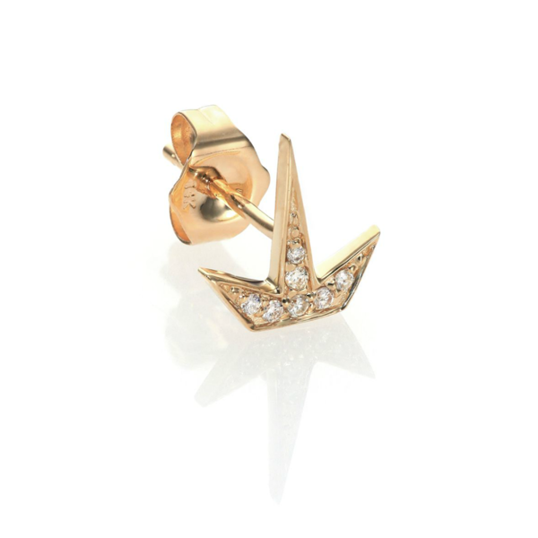 SYDNEY EVAN YELLOW-GOLD + DIAMOND HALF STARBURST SINGLE STUD EARRING SYDNEY EVAN YELLOW-GOLD + DIAMOND HALF STARBURST SINGLE STUD EARRING