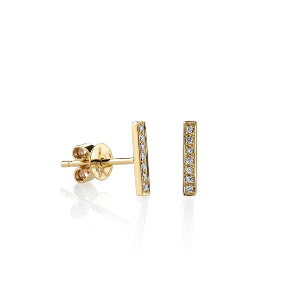 SYDNEY EVAN SMALL PAVÉ DIAMOND BAR STUD EARRINGS SYDNEY EVAN SMALL PAVÉ DIAMOND BAR STUD EARRINGS