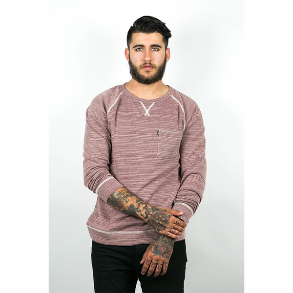Men's Wolf & Man Mundo - Oxblood raglan pull over Men's Wolf & Man Mundo - Oxblood raglan pull over