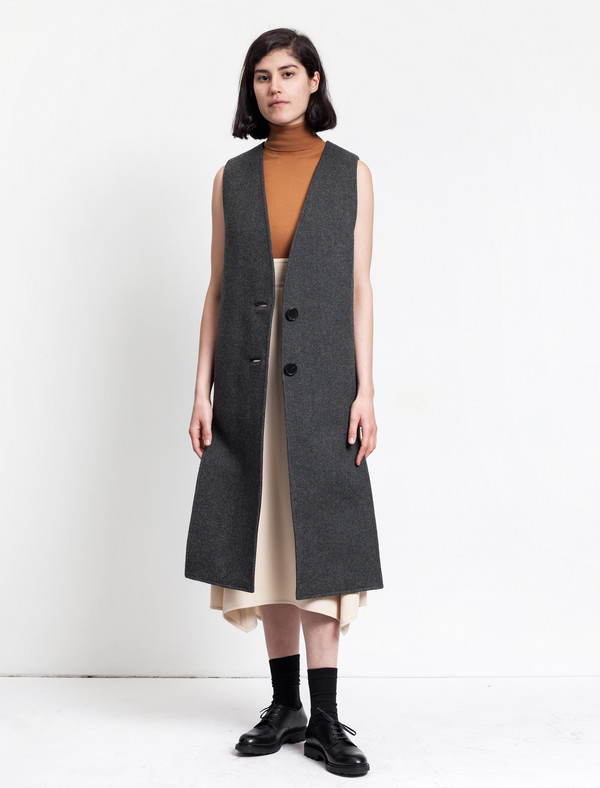 Lemaire Long Vest Wool Graphite Lemaire Long Vest Wool Graphite