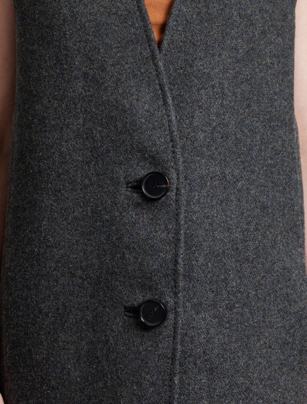 Lemaire Long Vest Wool Graphite Lemaire Long Vest Wool Graphite