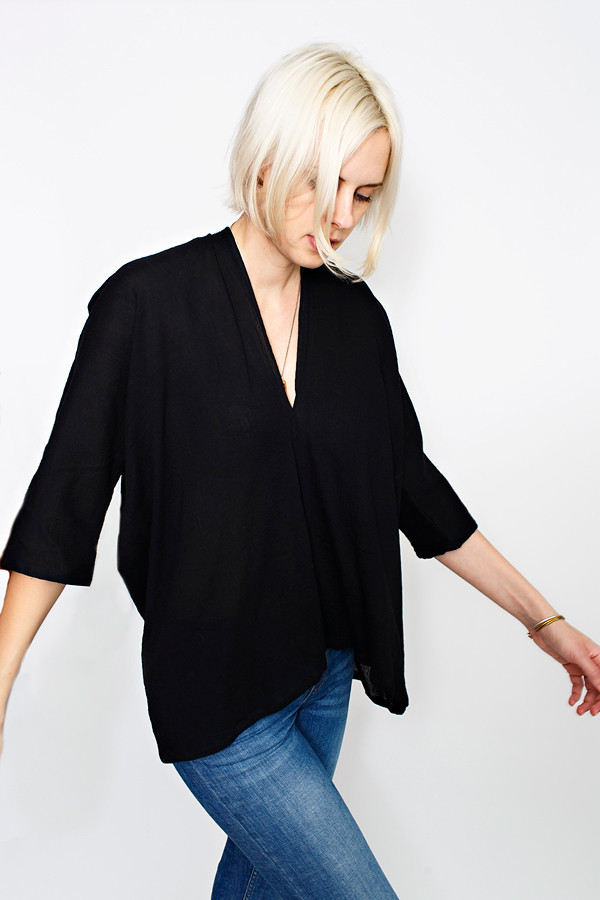 GRATITUDE COLLECTION Indigo Muse Top, Cotton Gauze GRATITUDE COLLECTION Indigo Muse Top, Cotton Gauze