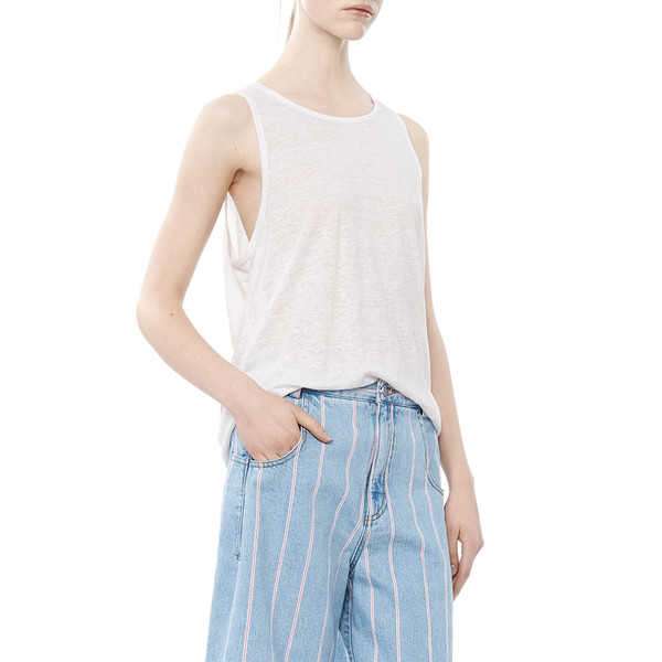 T By Alexander Wang LINEN TANK TOP - WHITE T By Alexander Wang LINEN TANK TOP - WHITE