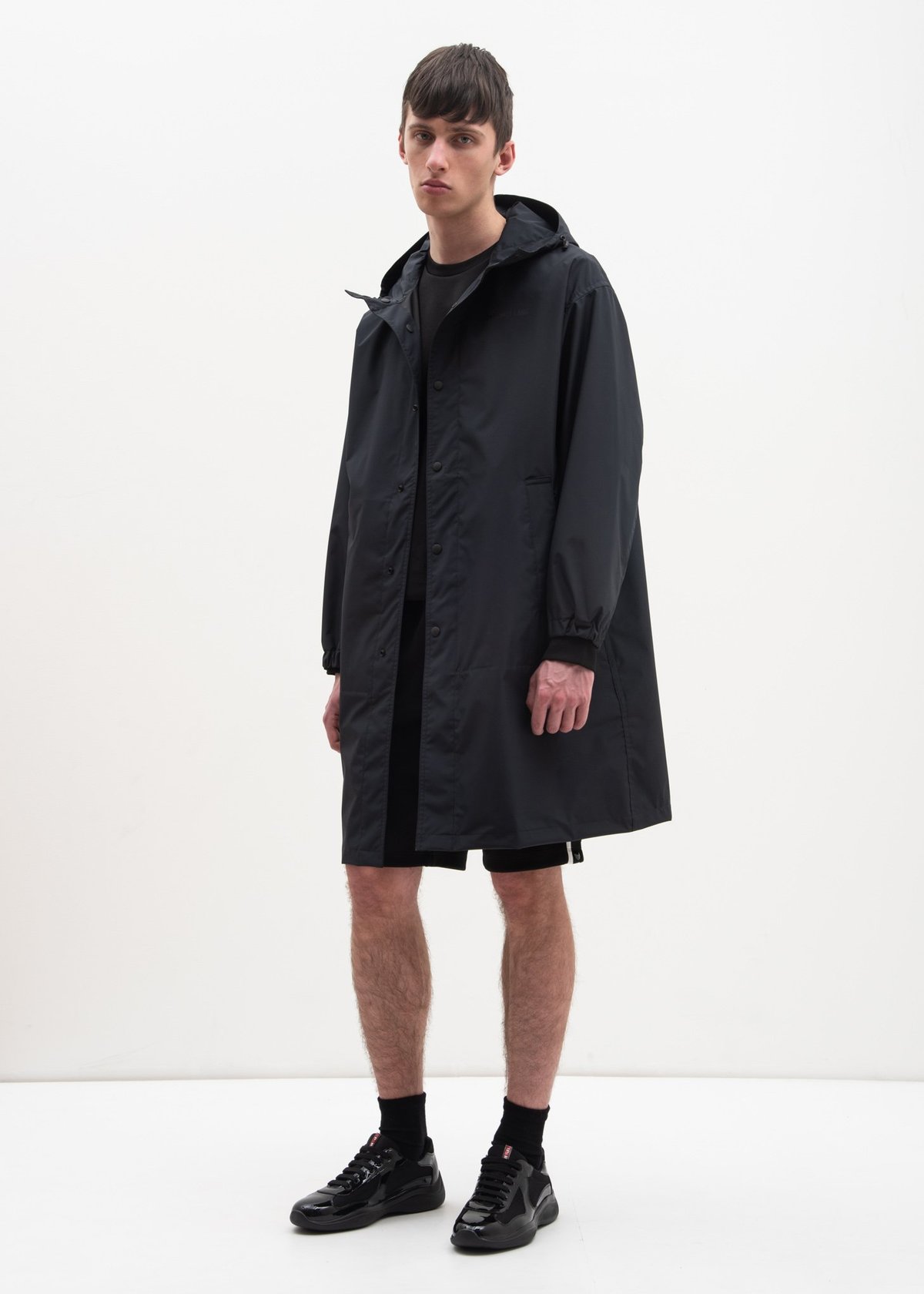Hooded Raincoat - Black 