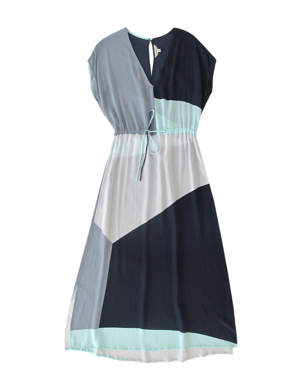 ALI GOLDEN DRAWSTRING DRESS - BLUES ALI GOLDEN DRAWSTRING DRESS - BLUES