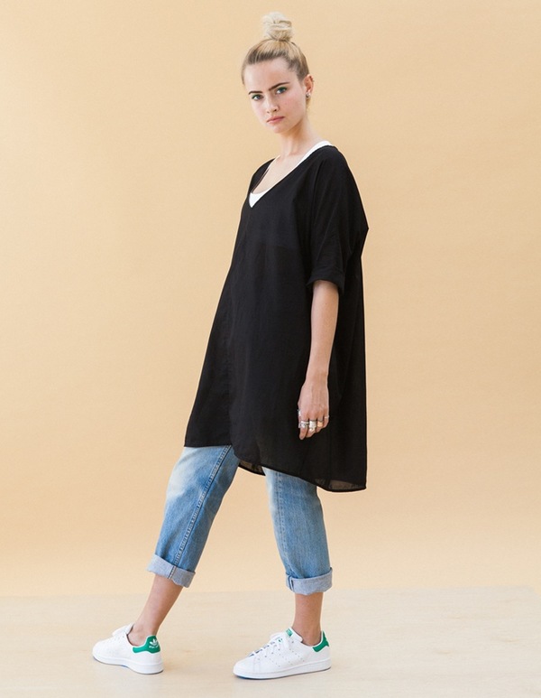 Ali Golden COTTON KIMONO TUNIC- BLACK Ali Golden COTTON KIMONO TUNIC- BLACK