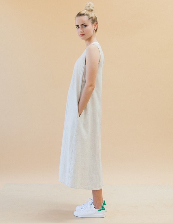 ALI GOLDEN SCOOP NECK DRESS - GREY ALI GOLDEN SCOOP NECK DRESS - GREY