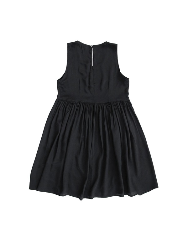 ALI GOLDEN SIDE-GATHERED DRESS - BLACK ALI GOLDEN SIDE-GATHERED DRESS - BLACK