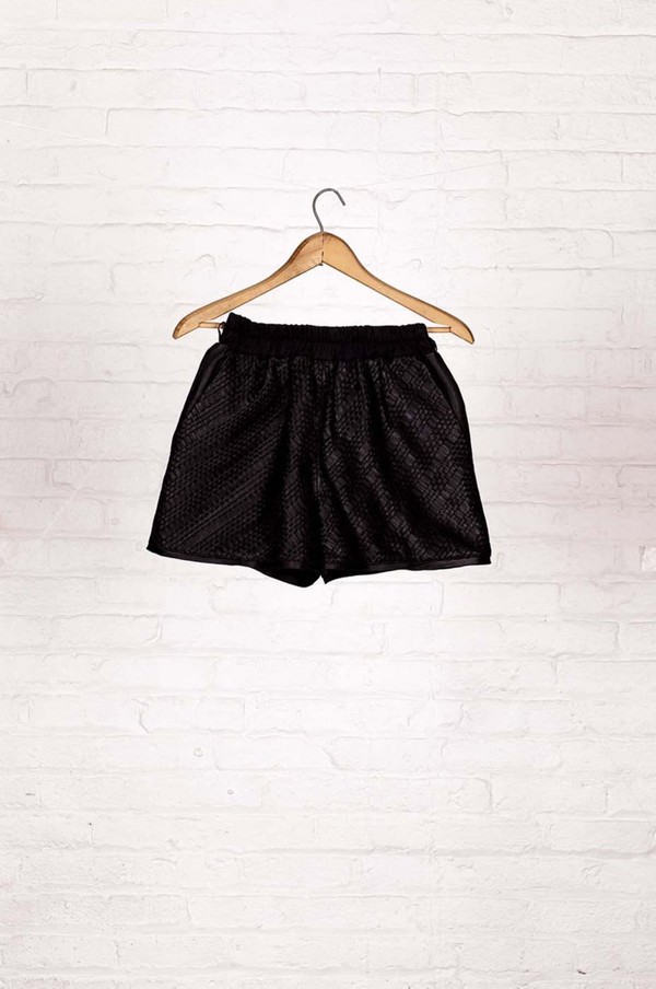 Laura Siegel Woven Leather Short Laura Siegel Woven Leather Short