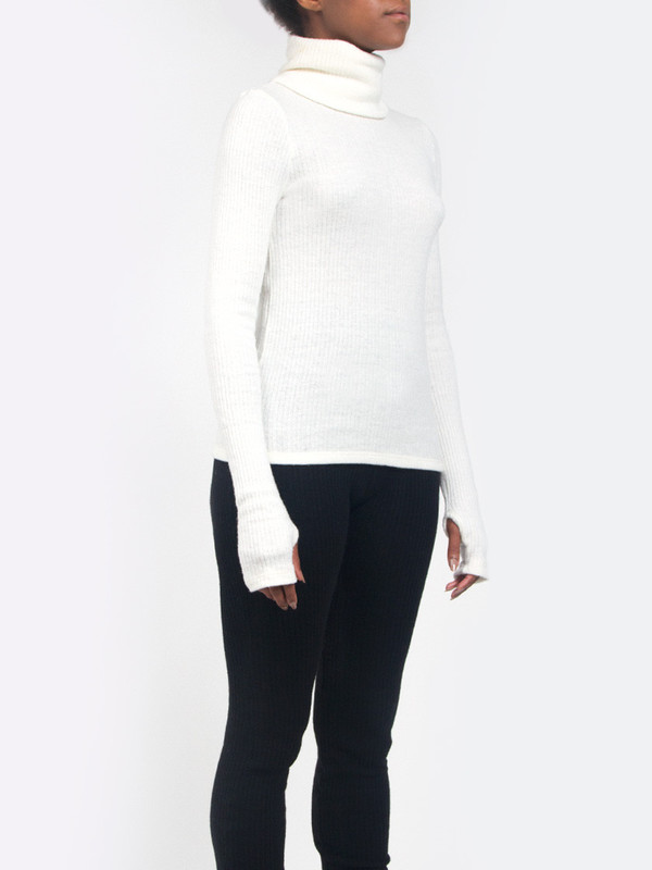 Rib Turtleneck White Rib Turtleneck White