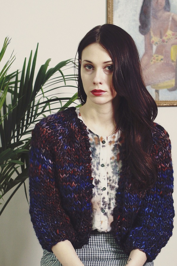 good night, day Perth merino wool hand knit cardigan (shown in nebula) good night, day Perth merino wool hand knit cardigan (shown in nebula)