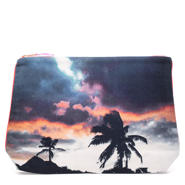 Dezso by Sara Beltran TULUM FLAMINGO SKY CANVAS POUCH Dezso by Sara Beltran TULUM FLAMINGO SKY CANVAS POUCH
