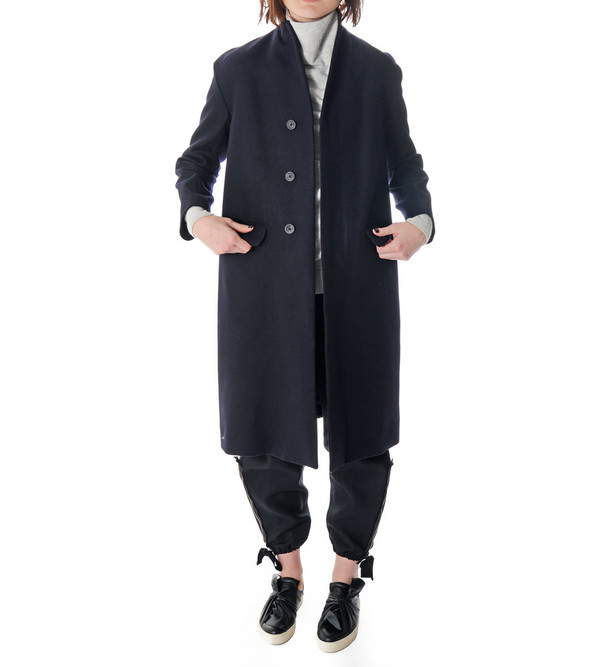 08sircus Long Coat with Button Closure 08sircus Long Coat with Button Closure