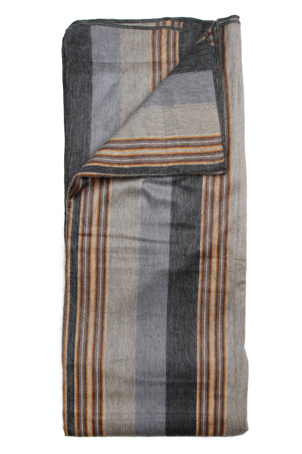 Alpaca Wool Blanket Grey Pewter Stripe Alpaca Wool Blanket Grey Pewter Stripe