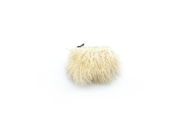 Primecut CREAM CURLY SHEEP SMALL POUCH Primecut CREAM CURLY SHEEP SMALL POUCH