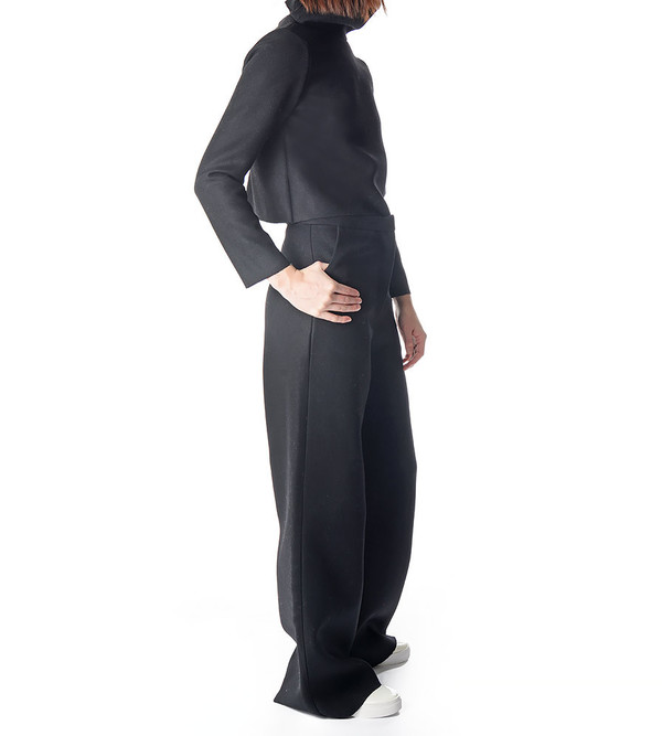 Charlie May Black Wool Cowl Neck Top Charlie May Black Wool Cowl Neck Top