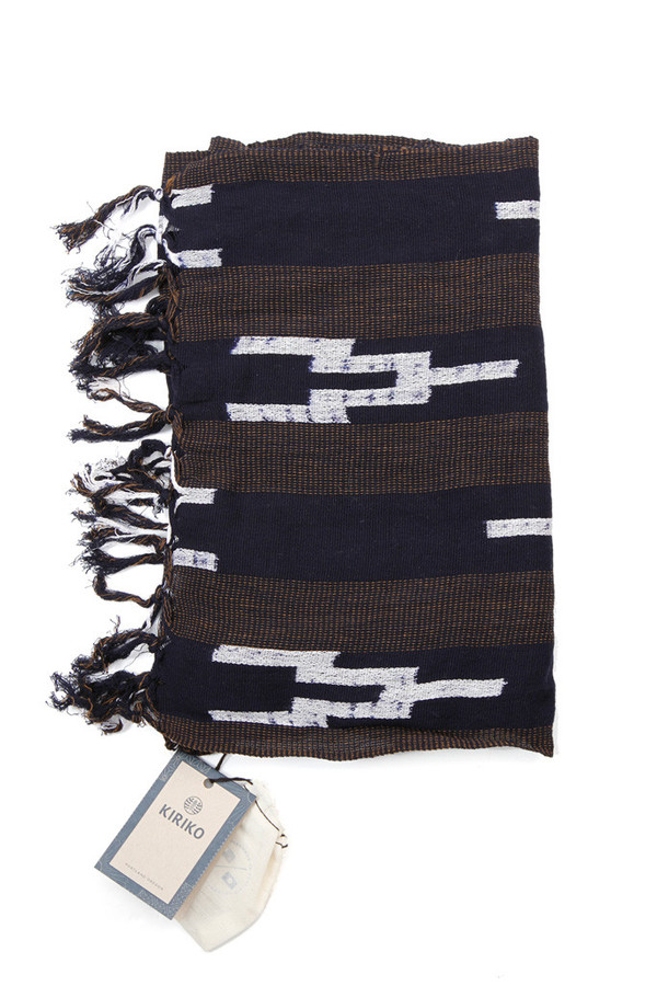 Kiriko Karu Ori Brown Navy Arrow Scarf Kiriko Karu Ori Brown Navy Arrow Scarf