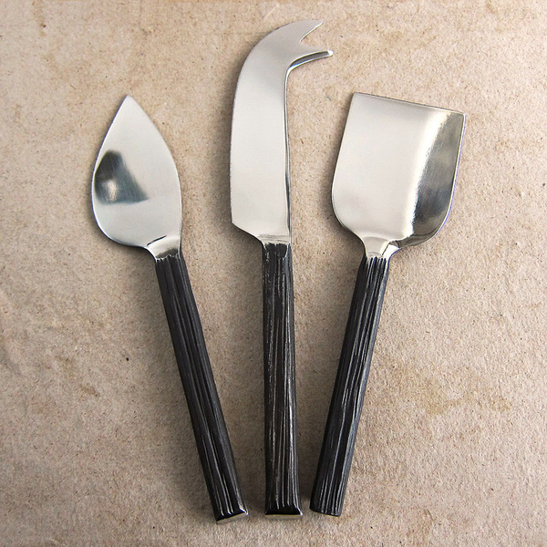 bark-handled cheese knives bark-handled cheese knives