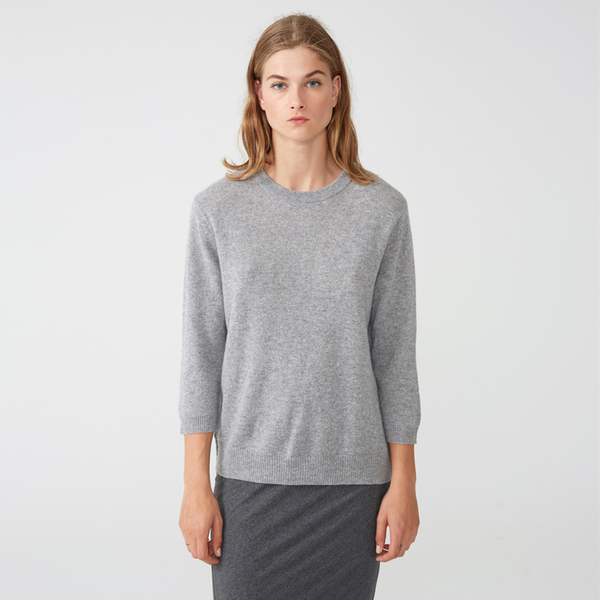 Organic by John Patrick 3/4 sleeve crewneck - grey melange Organic by John Patrick 3/4 sleeve crewneck - grey melange