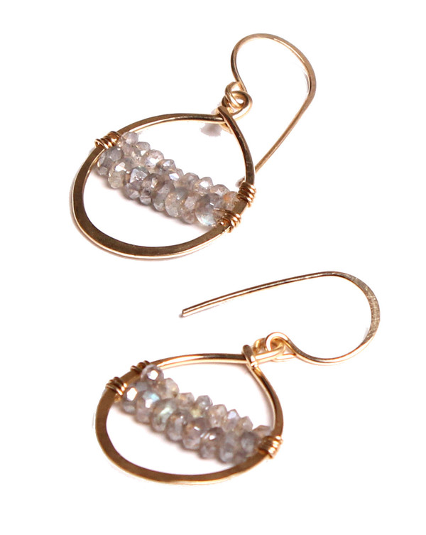Labradorite Circle Earring Labradorite Circle Earring