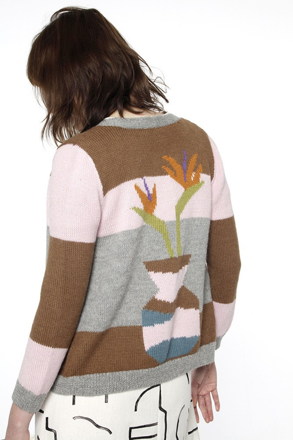 Dusen Dusen Neutral Combo Ceramics Cardigan Sweater Dusen Dusen Neutral Combo Ceramics Cardigan Sweater