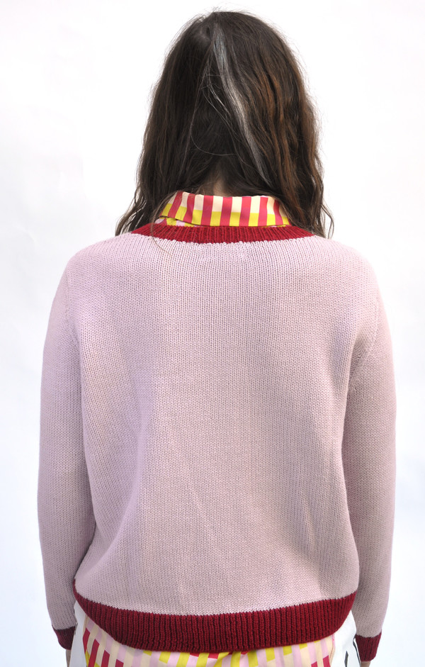 Dusen Dusen Pink Combo Frame Sweater Dusen Dusen Pink Combo Frame Sweater