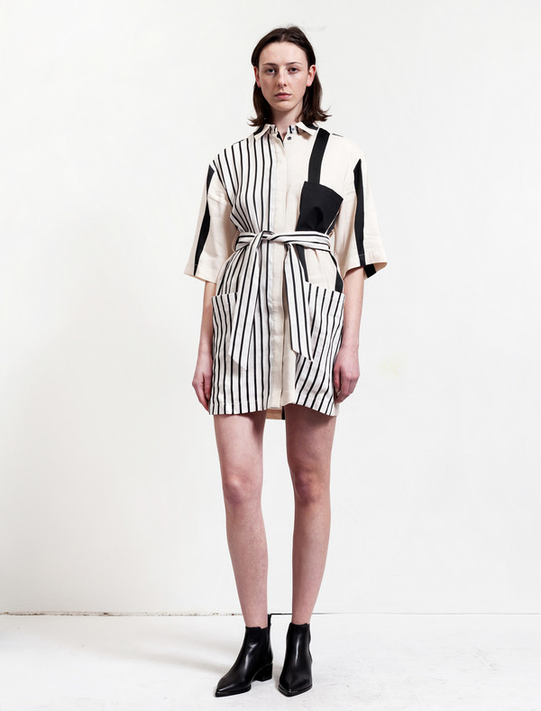 Acne Studios Cabell Linen Dress Stripes Acne Studios Cabell Linen Dress Stripes
