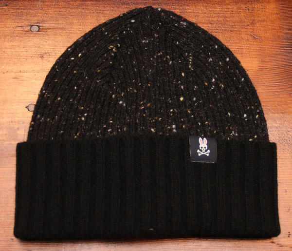 Psycho Bunny - Wool Preston Trim Watchman Hat - Black Psycho Bunny - Wool Preston Trim Watchman Hat - Black