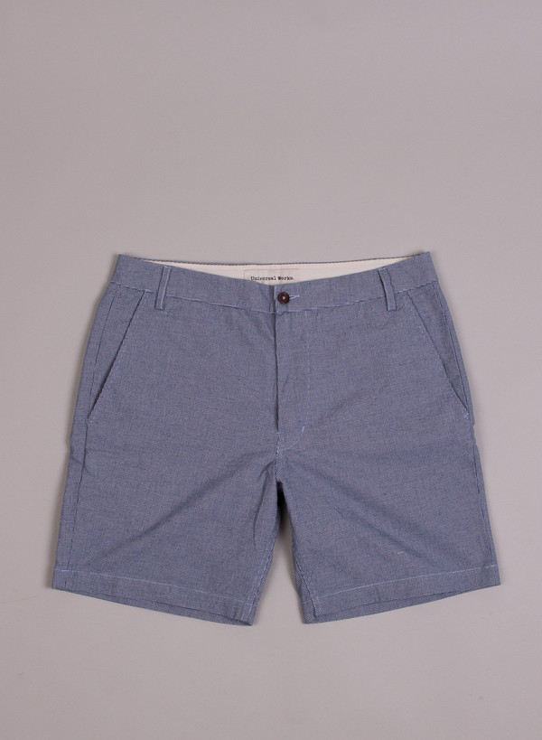 Men's Universal Works Bill Short Dogtooth Indigo Men's Universal Works Bill Short Dogtooth Indigo