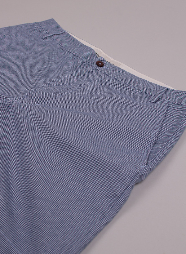 Men's Universal Works Bill Short Dogtooth Indigo Men's Universal Works Bill Short Dogtooth Indigo