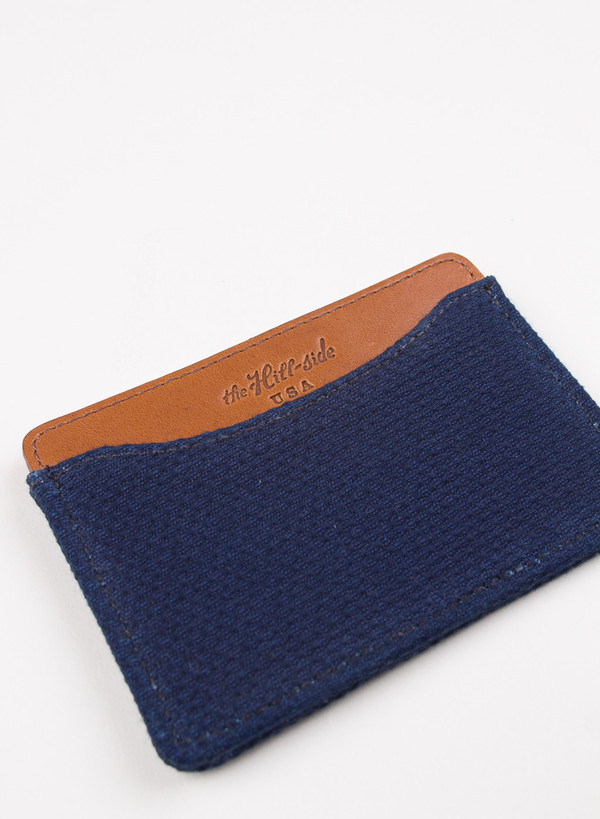 The Hill-Side Card Case Lightweight Indigo Sashiko The Hill-Side Card Case Lightweight Indigo Sashiko