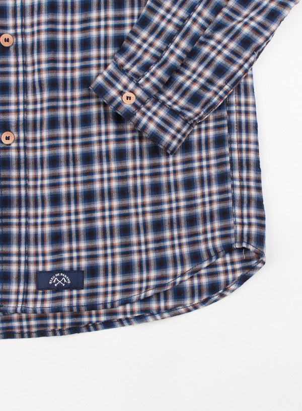 Men's Bleu De Paname Chemise Bureau Carreaux Bleu Men's Bleu De Paname Chemise Bureau Carreaux Bleu