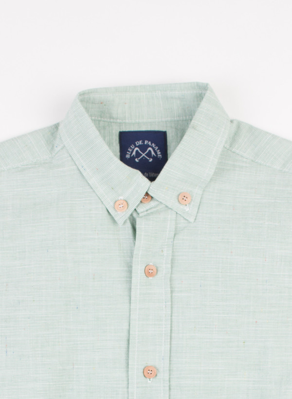 Men's Bleu De Paname Chemise Bureau Twill Stripe Chlorophyl Men's Bleu De Paname Chemise Bureau Twill Stripe Chlorophyl