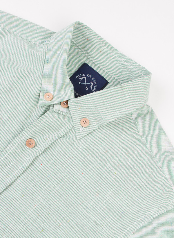 Men's Bleu De Paname Chemise Bureau Twill Stripe Chlorophyl Men's Bleu De Paname Chemise Bureau Twill Stripe Chlorophyl
