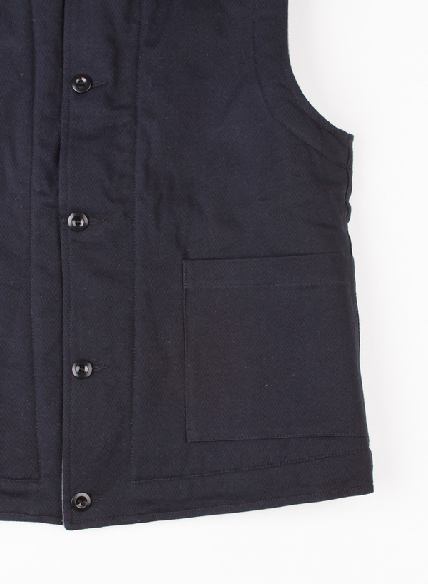 Men's MHL Margaret Howell Jerkin Cavalry Twill Navy Men's MHL Margaret Howell Jerkin Cavalry Twill Navy