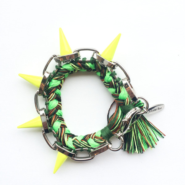 Joomi Lim Painted Spikes & Braided Cotton Bracelet Joomi Lim Painted Spikes & Braided Cotton Bracelet