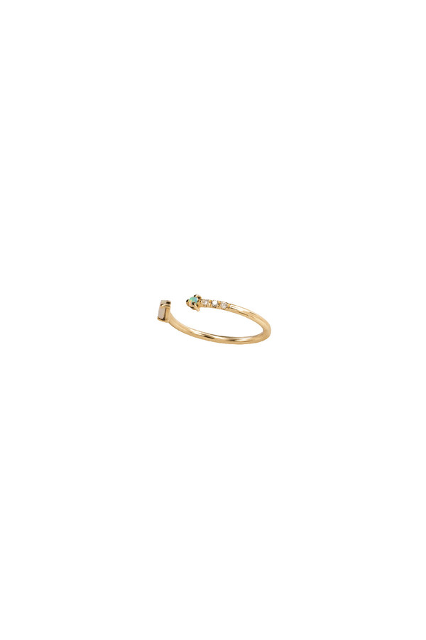 WWAKE Open Opal & Diamond Ring 14KYG WWAKE Open Opal & Diamond Ring 14KYG